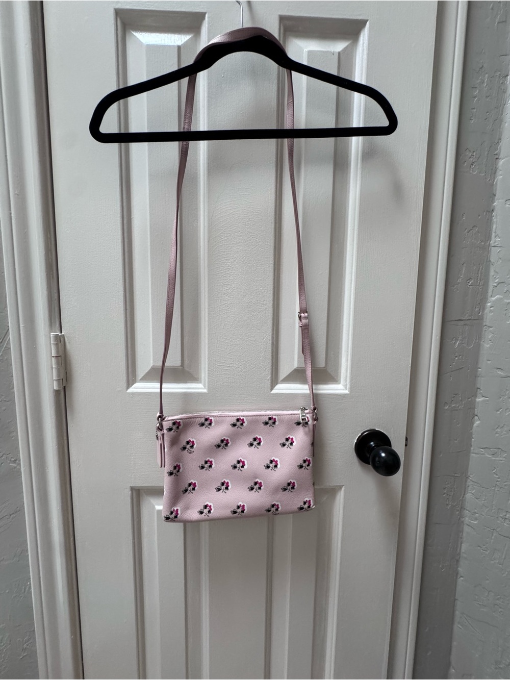Coach Floral Print Crossgrain Leather Journal Crossbody Bag, Pink - Picture 4 of 11